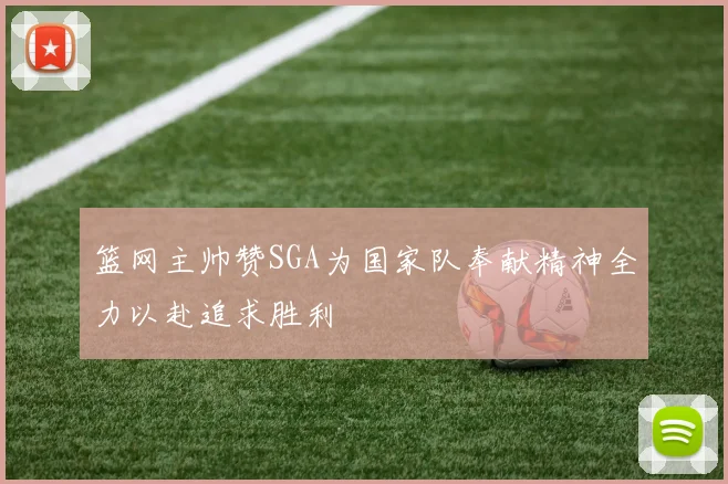 篮网主帅赞SGA为国家队奉献精神全力以赴追求胜利